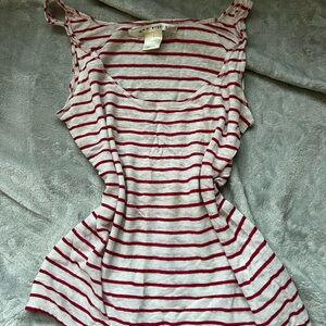 Red and white striped tank top